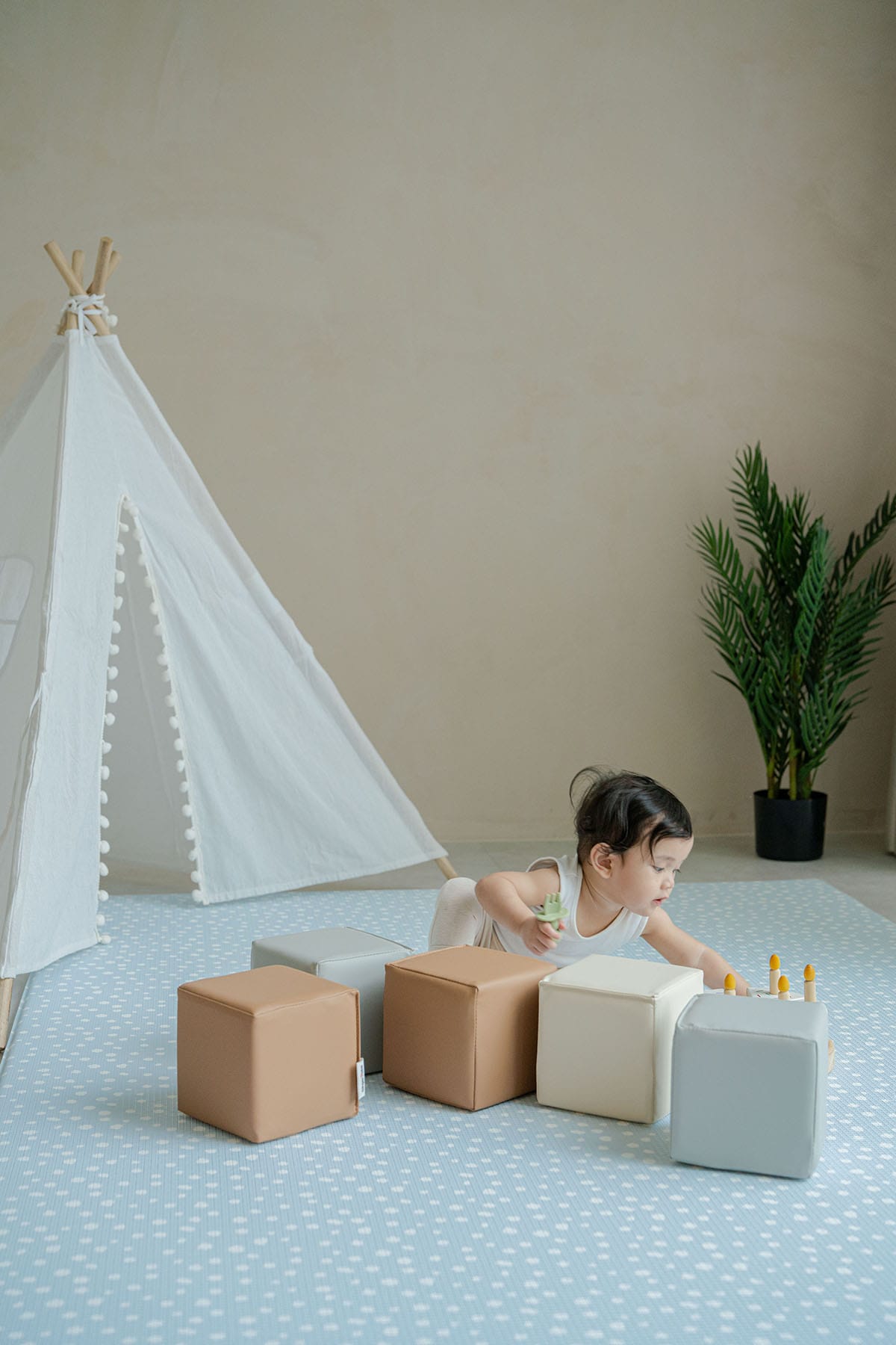 Speckled Play Mat Large Baby Blue
