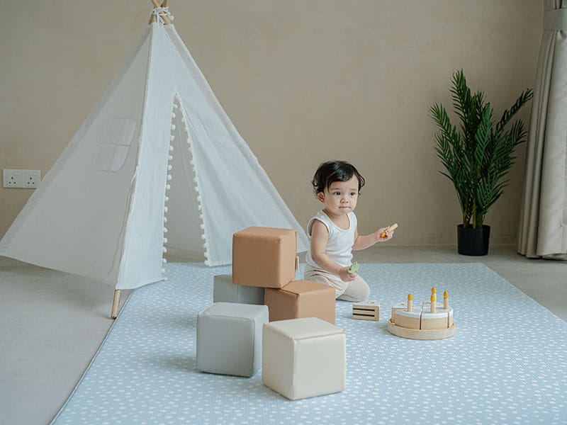 Speckled Play Mat Large Baby Blue