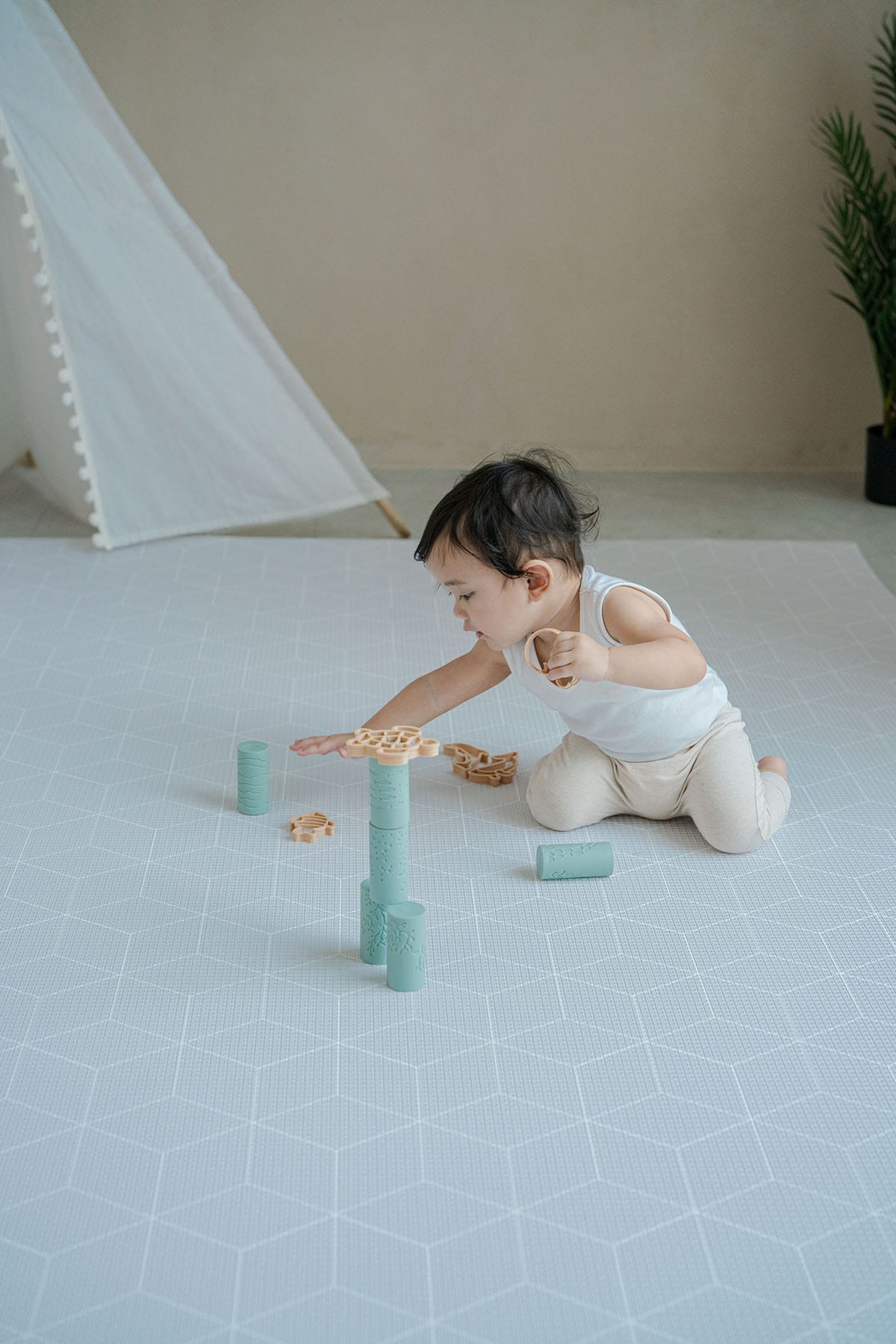 Speckled Play Mat Large Baby Blue