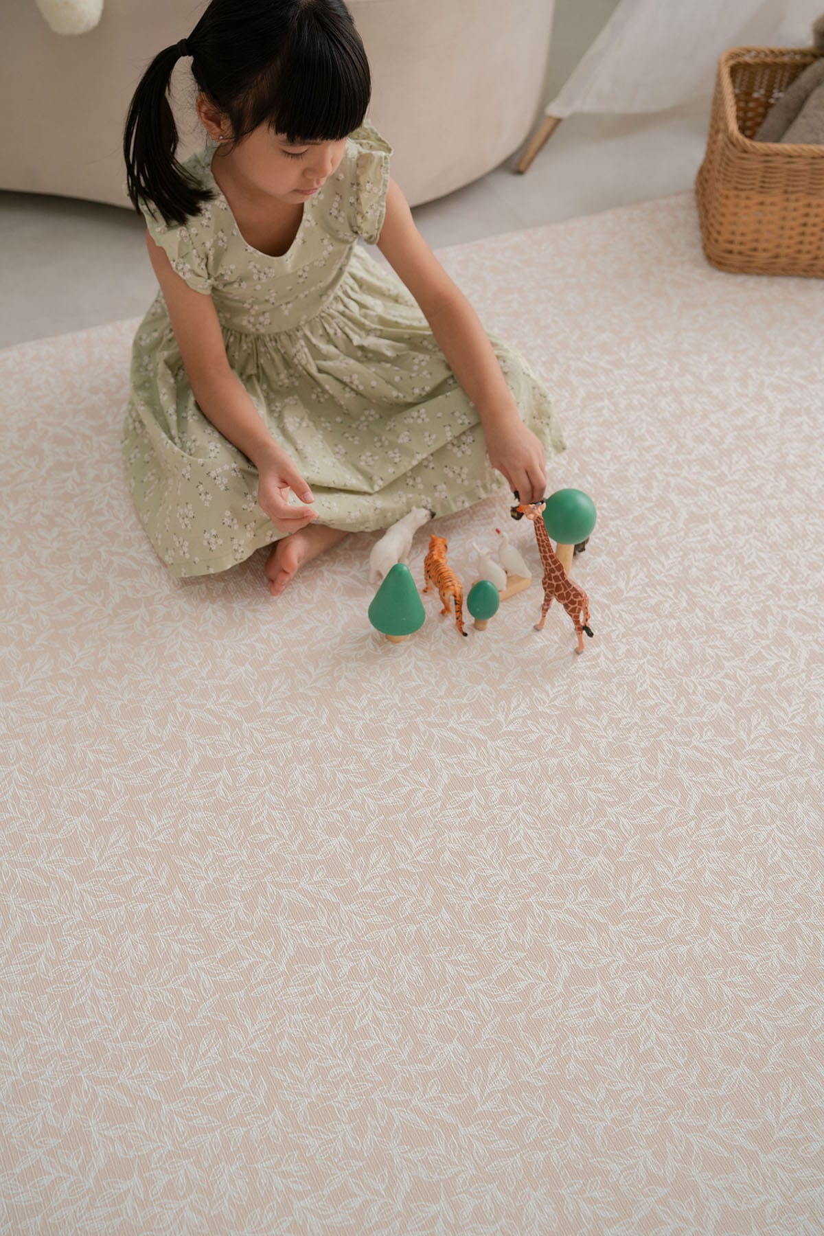 Rimba Playmat Large Tan & Playpen Pearl White Bundle