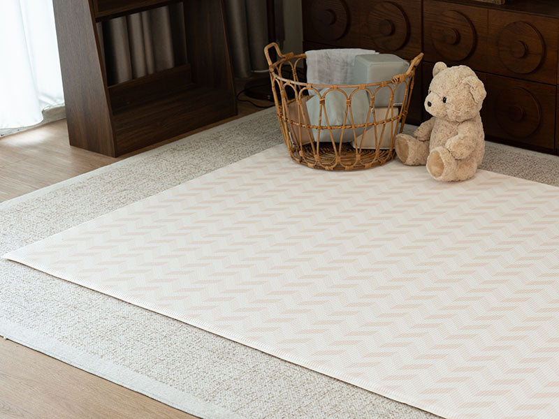 Bloom Play Mat Large Cream Pink & Playpen Cloud Grey Bundle