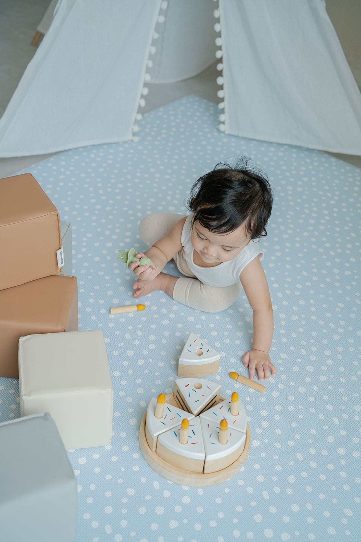 Speckled Play Mat Large Baby Blue