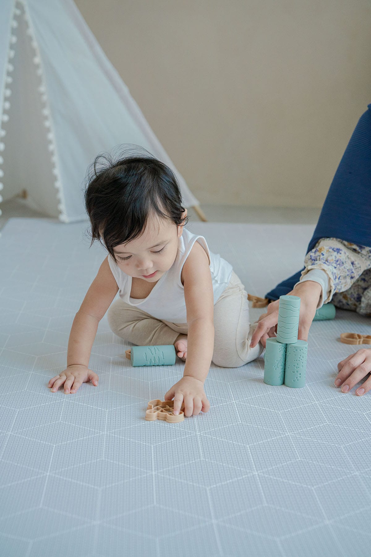 Speckled Play Mat Large Baby Blue