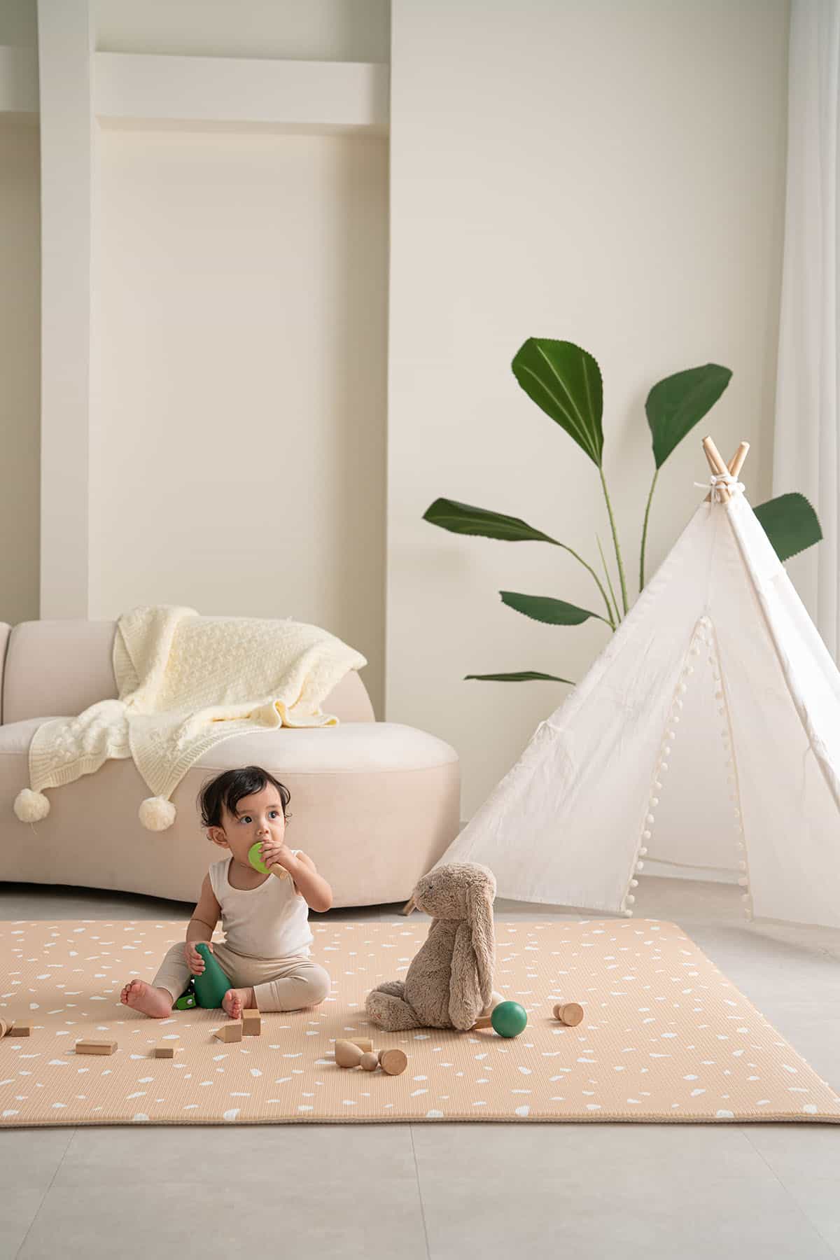 Santai Camel Brown Play Mat Large